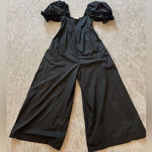 Selkie Black Puff Sleeve Jumpsuit